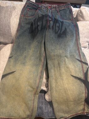 Vitriol Extra Baggy Jeans with Red Stitching